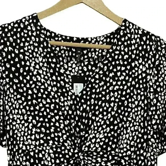 Maje Ripi Dress M Black Twist Detail Animal Print Mini Party Date Night NWT - Picture 6 of 12